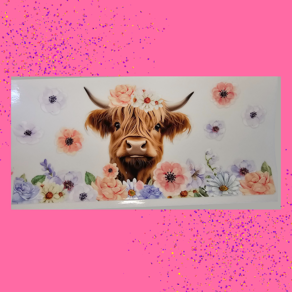 Highland Cow Head Floral