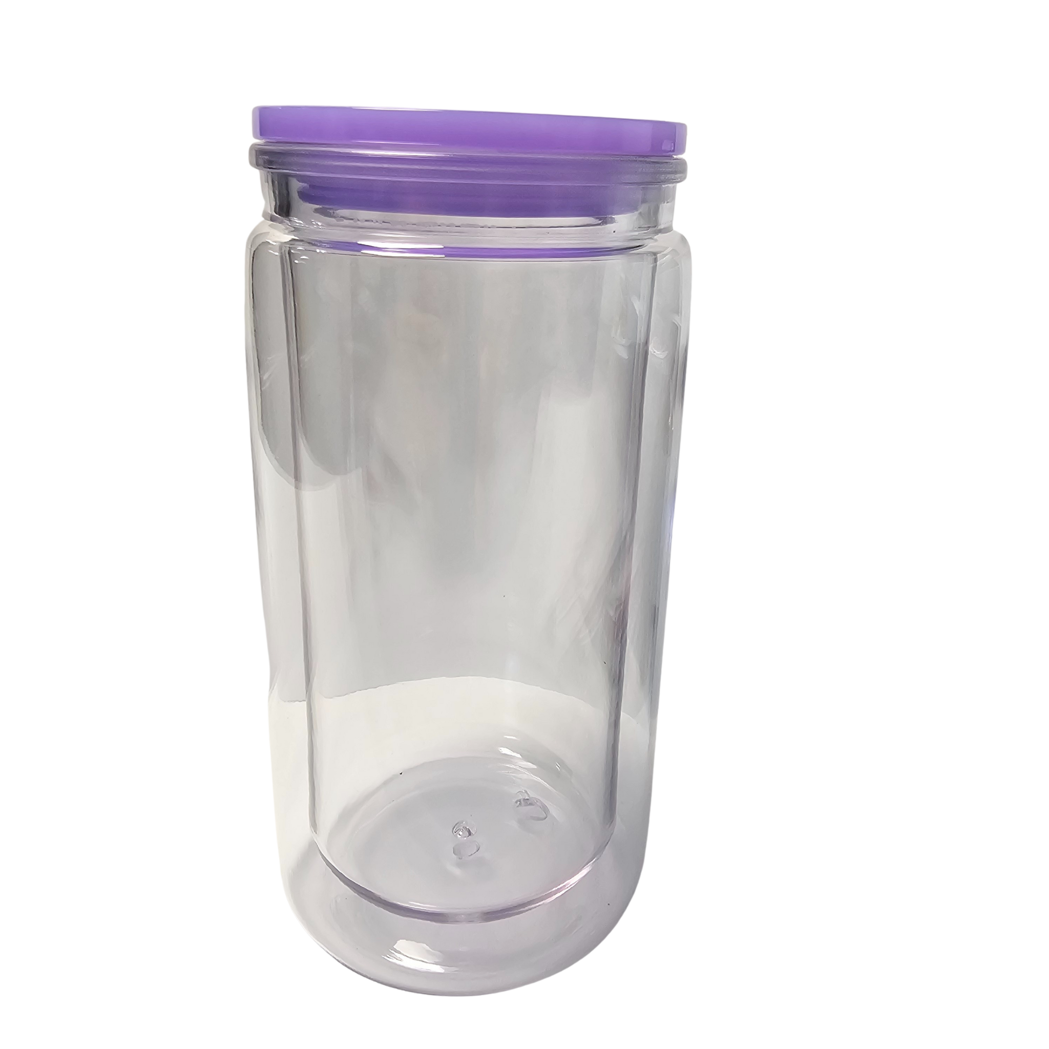 16oz Clear Acrylic Mason Jar Snow Globe Cup - Colored Top