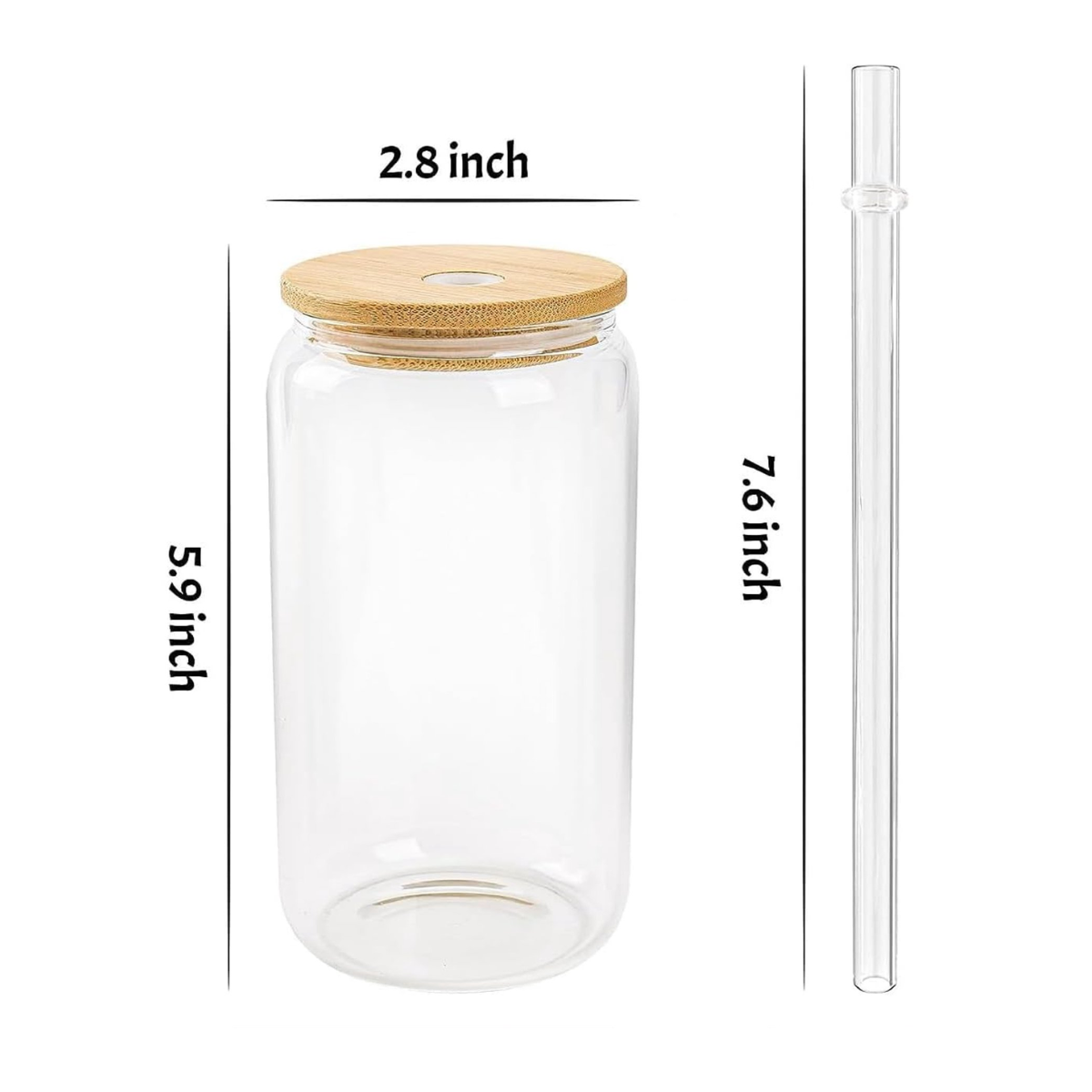 16oz Custom Clear Glass Cup (Non-Snow Globe)