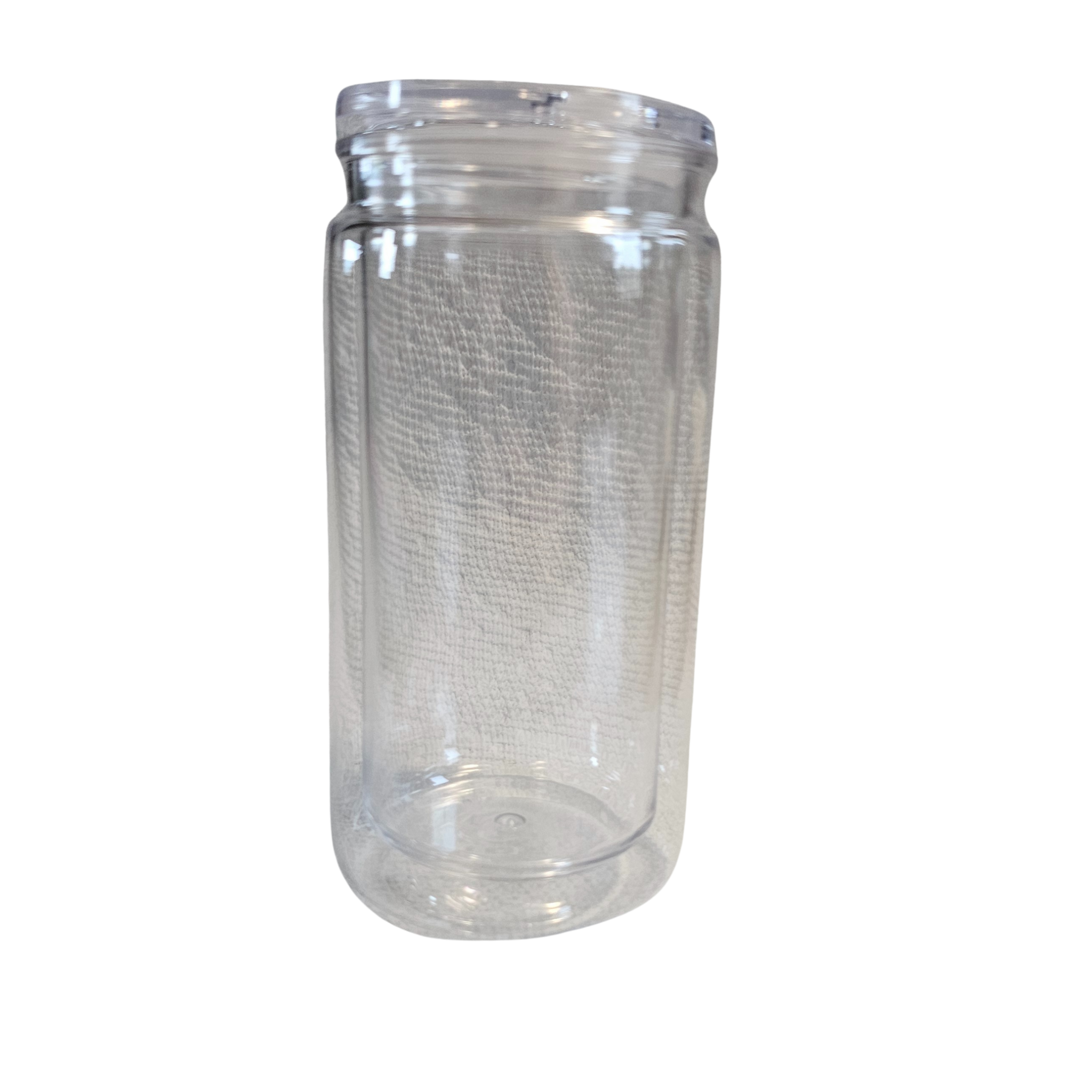 16oz Clear Acrylic Snow Globe Mason Jar Cups